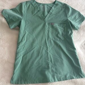 Figs Catarina Scrub Top in Jade Green